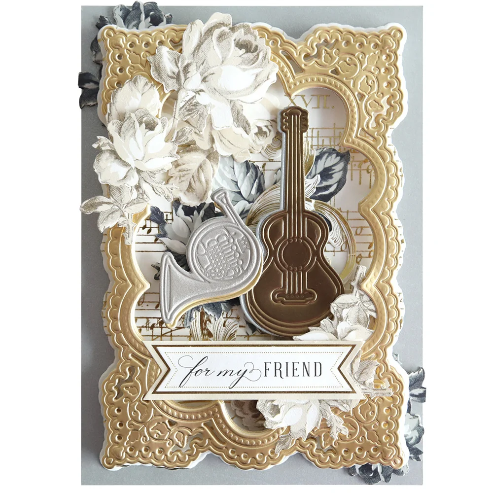 Music 3D Scene Dies Valentine\'s Day Metal Cutting Dies DIY Scrapbooking Photo Album Decorative Embossing Paper Card Crafts