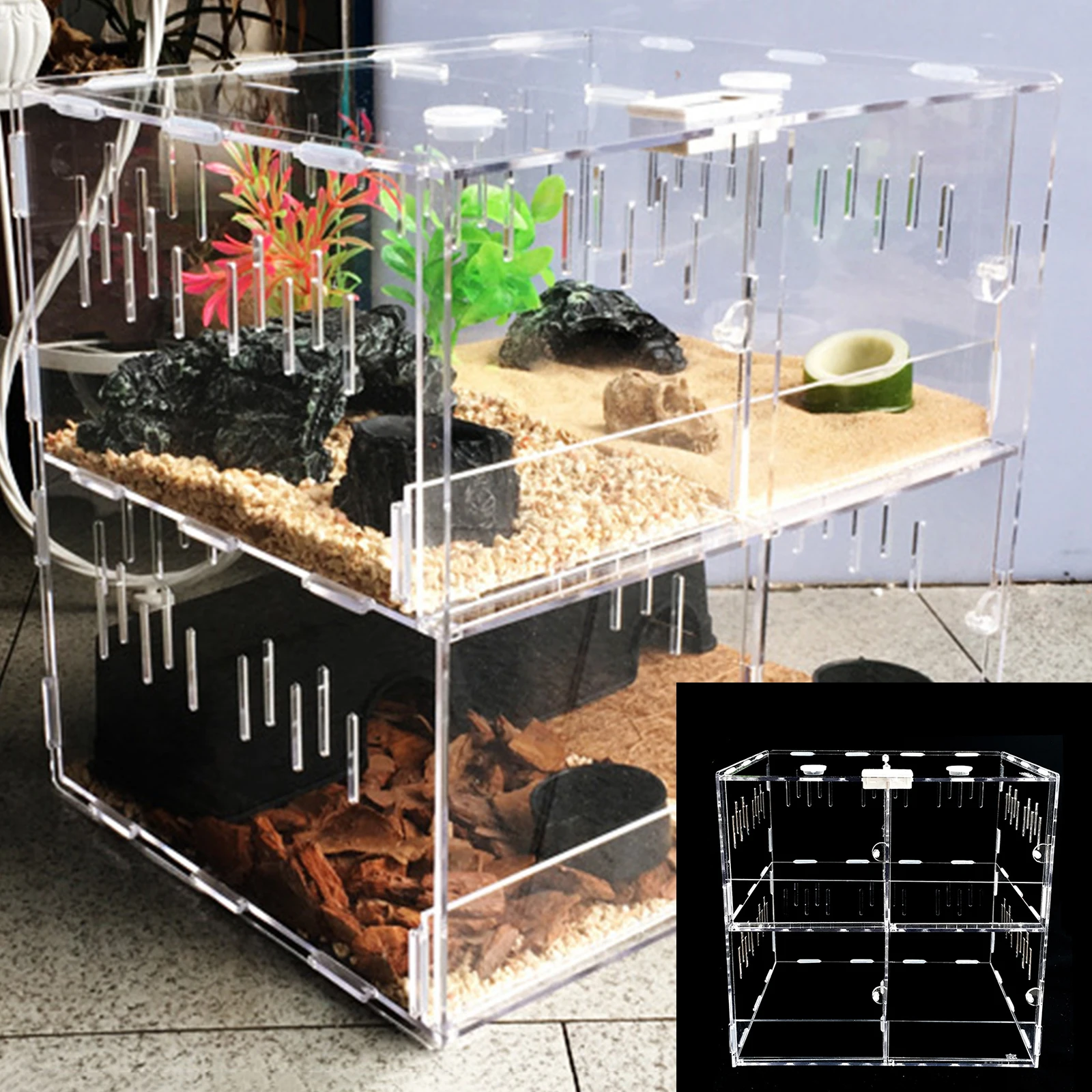 Acrylic 4-Grid Reptile Breeding Box 4
