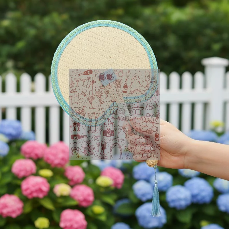 Handmade Natural Straw Palm Fan Woven Handheld Fan Portable Summer Cooling Fans For Party Wedding Camping Home Decoration