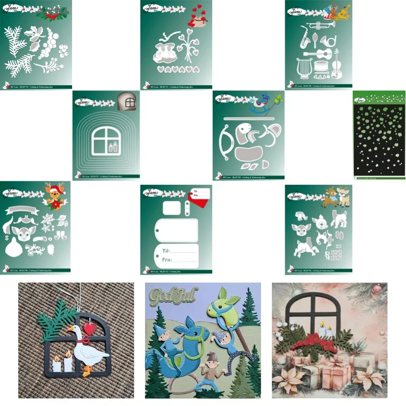 Two labels are secured with a snap fastener Cutting Dies Scrapbook Diary Decoration Stencil Embossing Template DIY Greeting