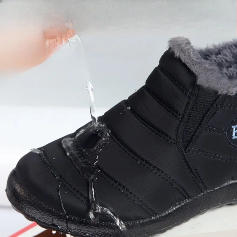 الرجال والنساء أحذية بوت قصيرة كبيرة الحجم القطن الأحذية الشتاء المخملية حذاء الثلج عالي الرقبة دافئ مقاوم للماء العلوي منخفضة أعلى دواسة واحدة