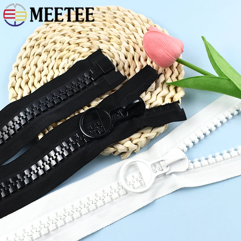 20# Meetee 60/75/80/100/150/200cm Extra Large Resin Zipper Down Coat Jacket Open-End Zippers Replaceable Zip Repair Accessories