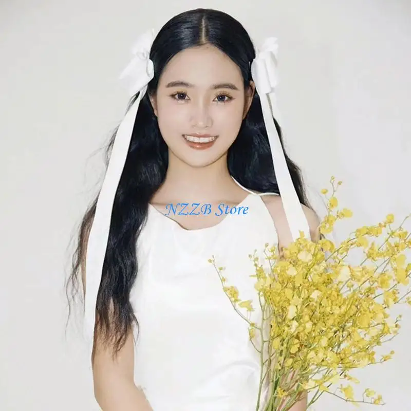 

T21F Bowknot Spring Hairpin Hair Clip Elegant Hairpin for Bride Wedding Gift
