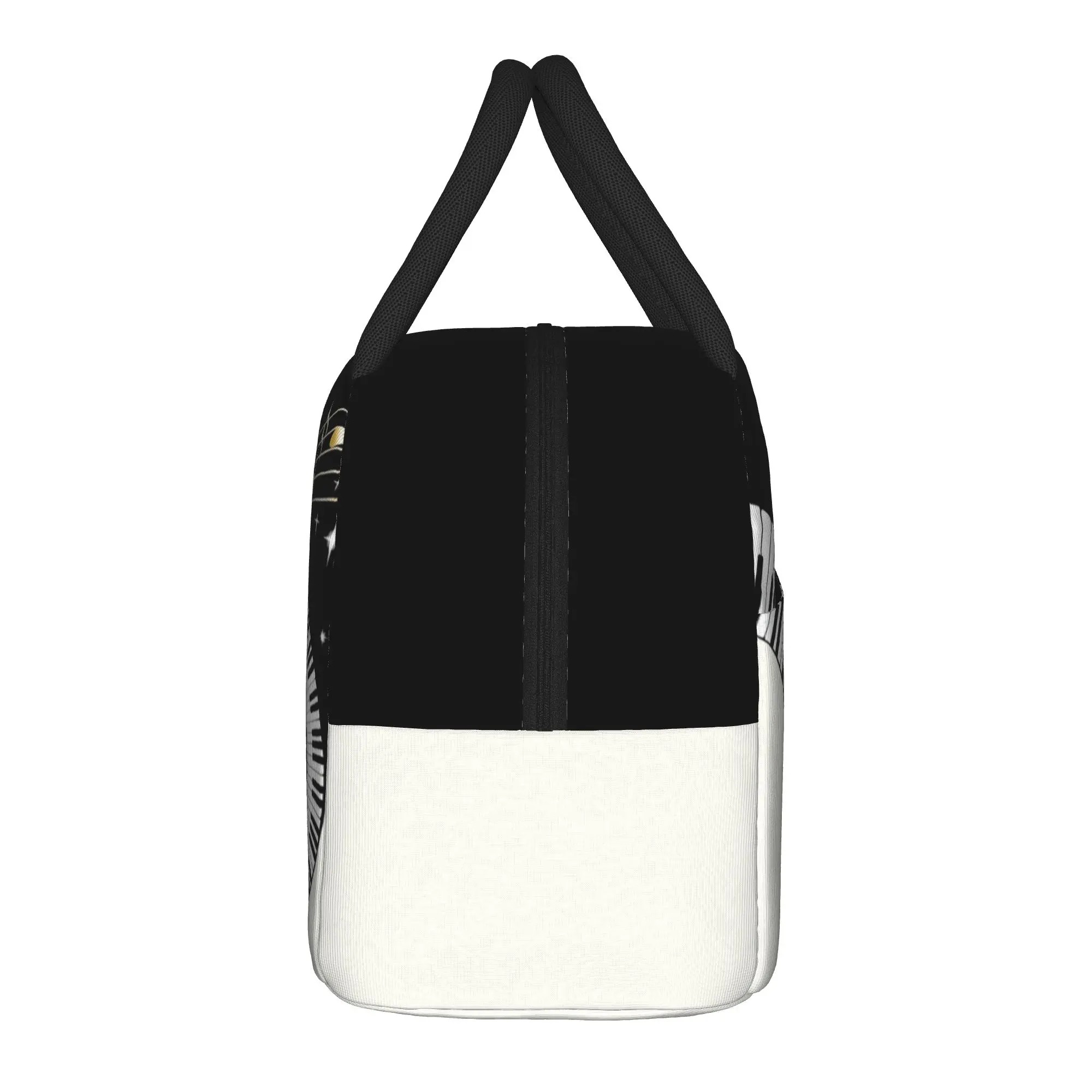 Piano Keyboard Art Insulated Lunch Bags Thermal Bag Reusable,Lunch Container  Music Note High Capacity Tote Lunch Box
