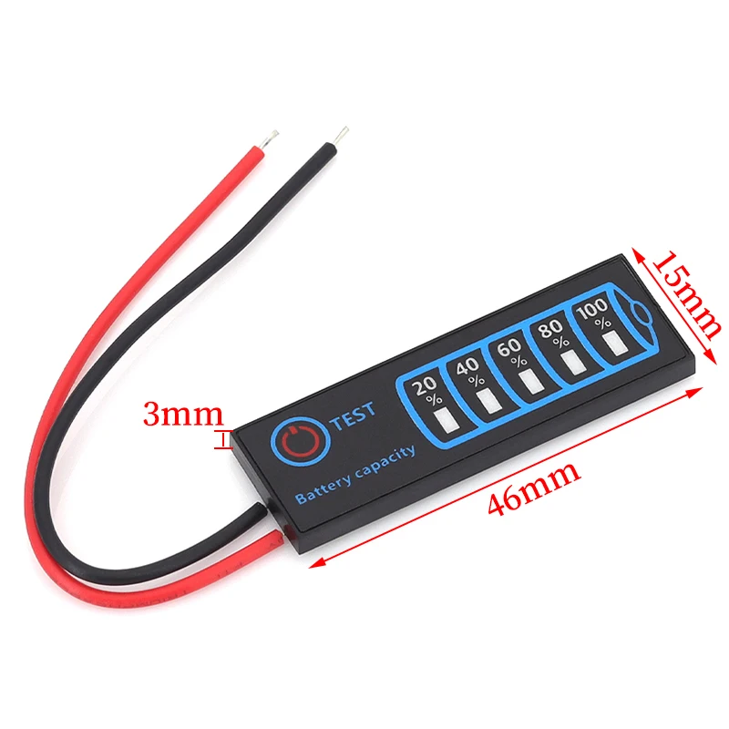 DC5V-30V 2-8S lithium/iron lithium/lead-acid battery pack percentage indicator light board battery level display