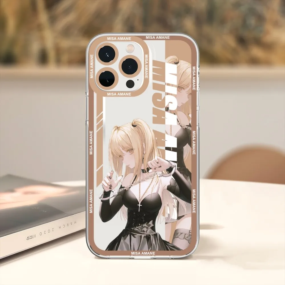 Death Note Misa Amane Phone Case For iPhone 11 12 Mini 13 14 15 Pro Max Transparent Shell