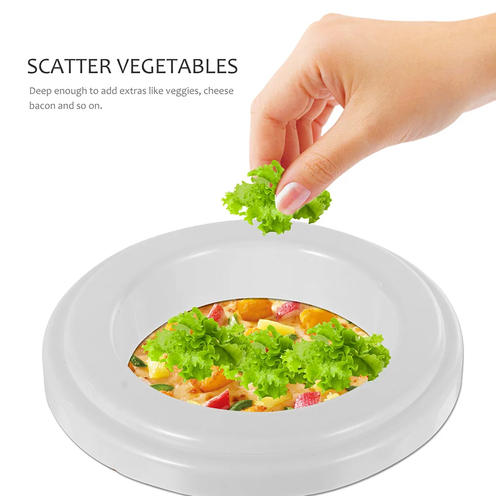 

1Pcs Pizza Saucing Ring Premium Pc Material Reusable Kitchen Bakeware Deep Design for Veggies Cheese Bacon Easy Clean Baking