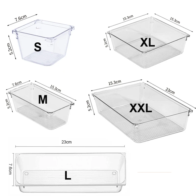 Acrylic Drawer Organizer Boxes Plastic Transparent Storage Box Makeup Organizer Jewelry Cosmetic Box Desktop Clear Organizer Box