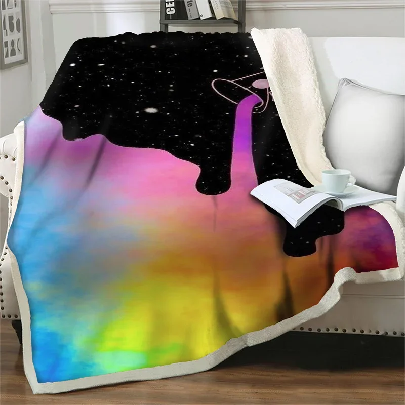 

3D Colorful Artistic Pattern Plush Throw Blanket Soft Warm Flannel Blankets for Beds Sofa Couch Office Easy Wash Quilt Nap Cover