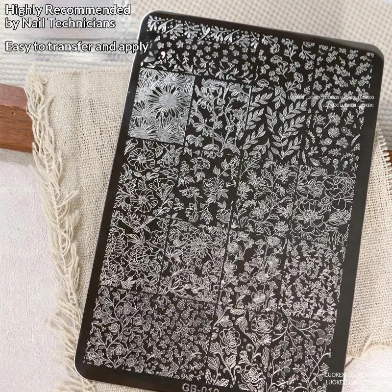 French Lace Flower Butterfly Nail Art Stamping Plate Easy to Clean Reusable DIY Manicure Print Tool for Home Travel Salon Use