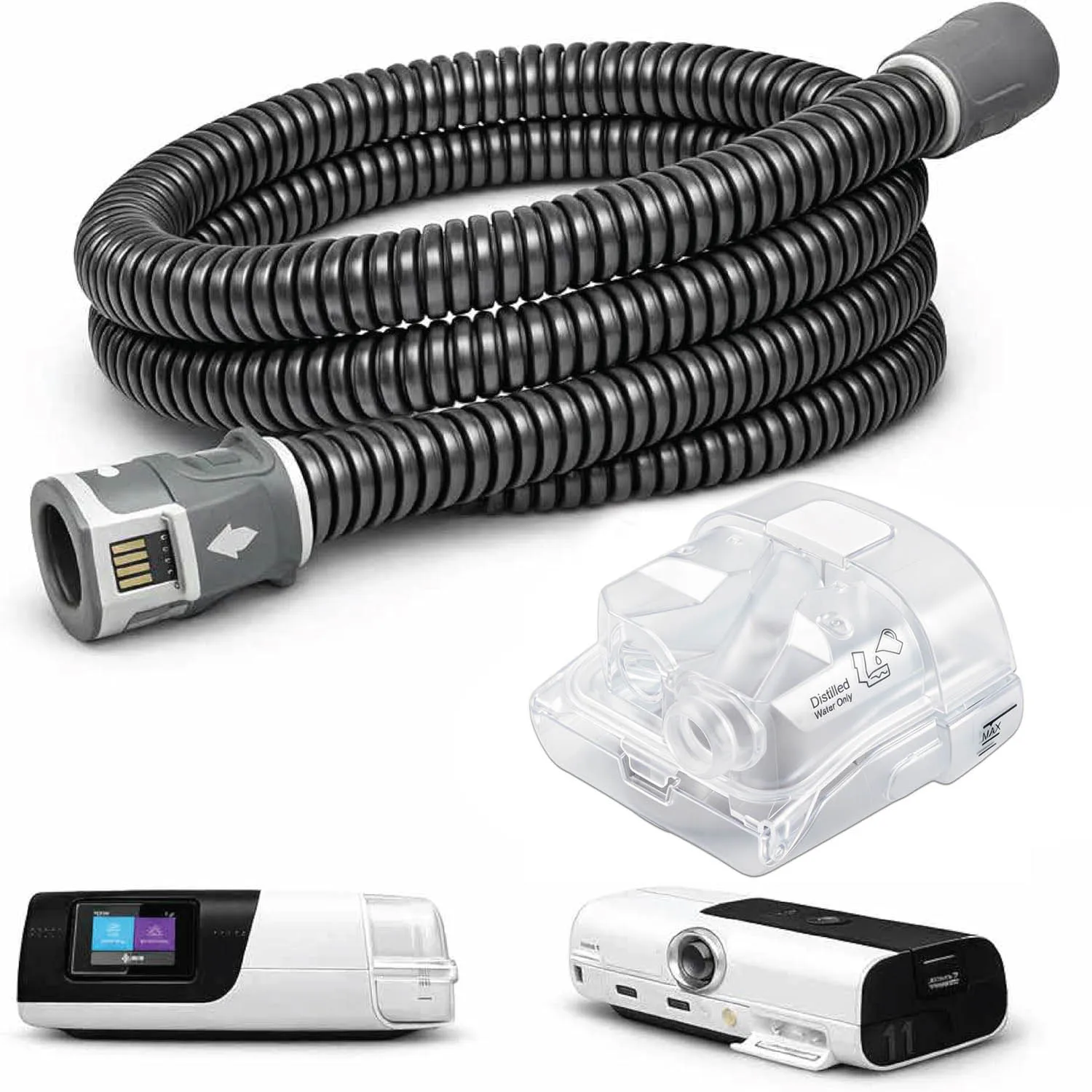 Сменный комплект 2 в 1 для CPAP: увлажнитель, резервуар для воды, нагреваемый шланг, совместимый с аппаратом для лечения апноэ сна ResMed AirSense 10S11.