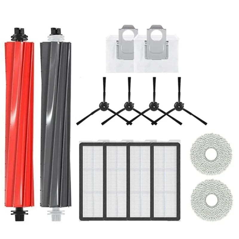 M17K-For Roborock P10S Pro جهاز آلي لتنظيف الأتربة فرشاة جانبية رئيسية فلتر Hepa ممسحة أكياس الغبار القماش الملحقات