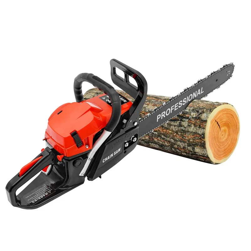 

20 inch handheld chainsaw, two-stroke engine chainsaw for wood cutting and tree pruning, outdoor landscaping
