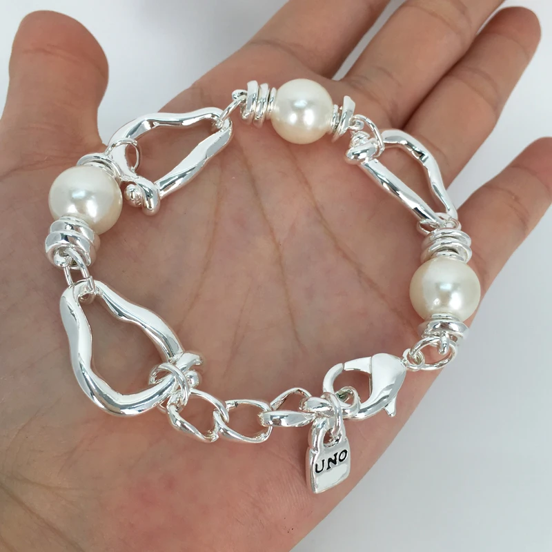 

YS High Quality European And American Original Fashion Electroplating 925 Silver Pearl Uno De 50 Bracelet Holiday Jewelry Gft