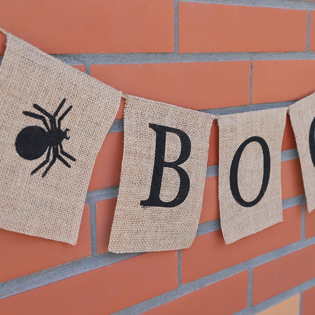 

Halloween Spider Bunting Linen Flags Garland Indoor Outdoor Party Decoration Banner Bunting Garland Buntings and Banners