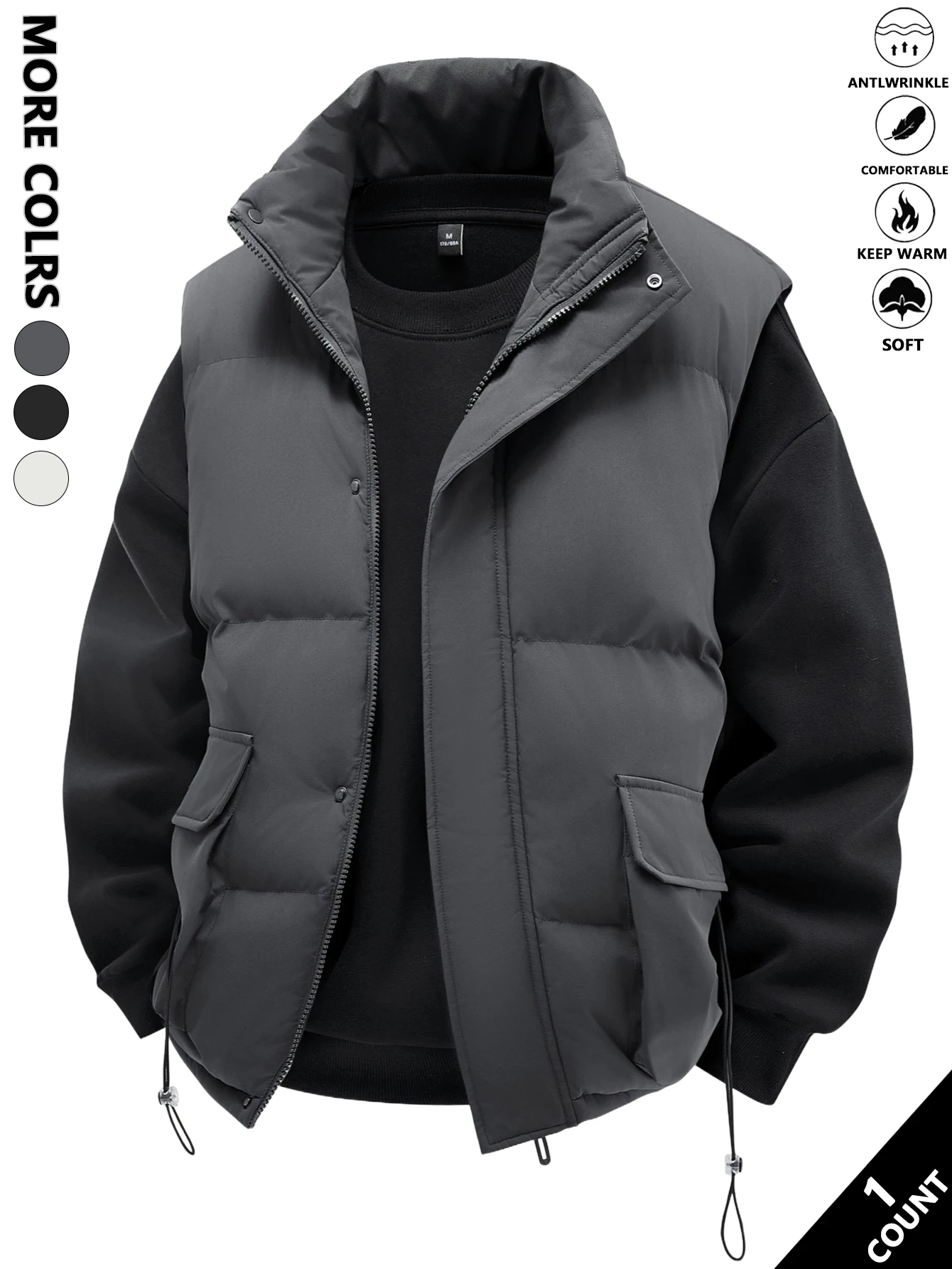 Men's American-Style Work Vest, Three-Dimensional Multi-Pocket Utility Design, Loose Fit, Versatile for Spring and Autumn Commuting and Streetwear