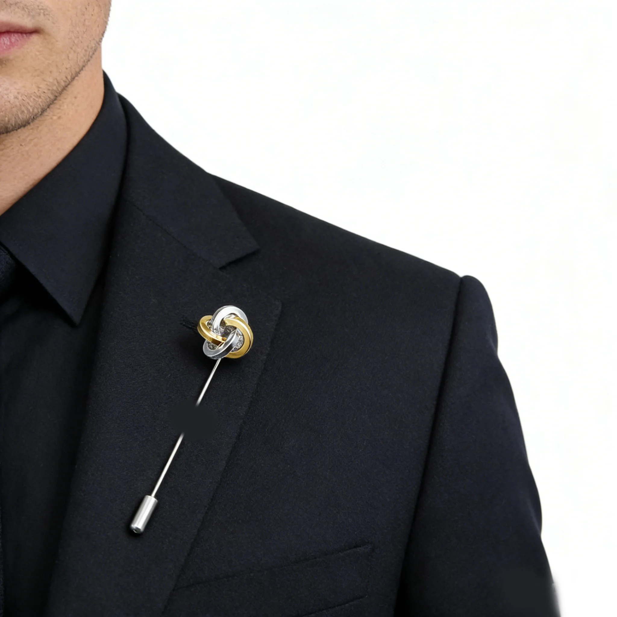 Charms Wholesale Simple Twist Knot Brooches Pins For Mens Shirt Accessories For Wedding and Meeting