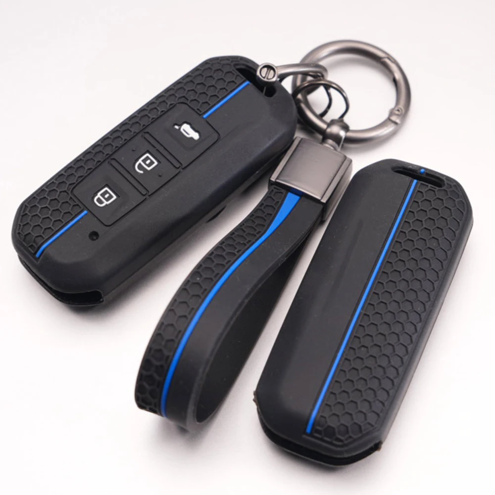 Silicone Key Cover With Lanyard For Chevrolet Captiva Turbo Groove Blazer Enjoy Optra For Baojun 510 560 730 RS-5 Precise Fit