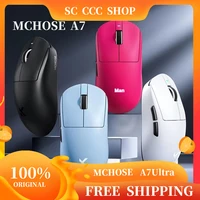 MCHOSE A7 Ultra Mouse juego electrónico competitivo 3 modos profesional inalámbrico Bluetooth Paw3395 ratón ligero para ordenador portátil y oficina