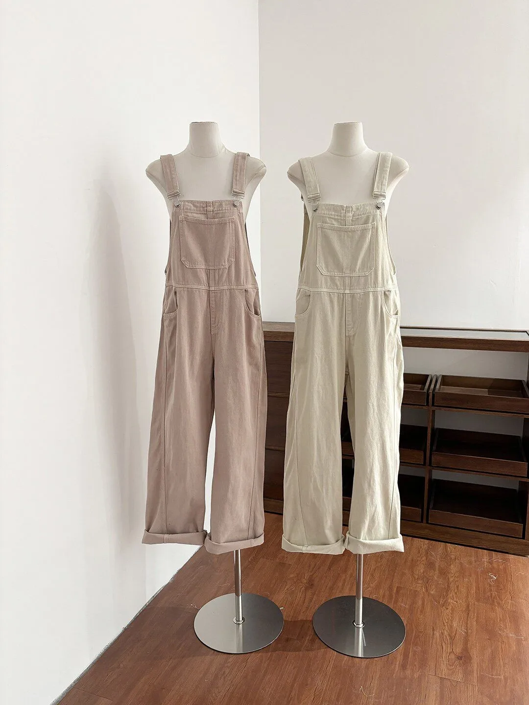 

Retro High Waist Denim Overalls Women's Summer 2026 New Korean Style Chic Loose Slim Straight Leg Pants Lazy Style
