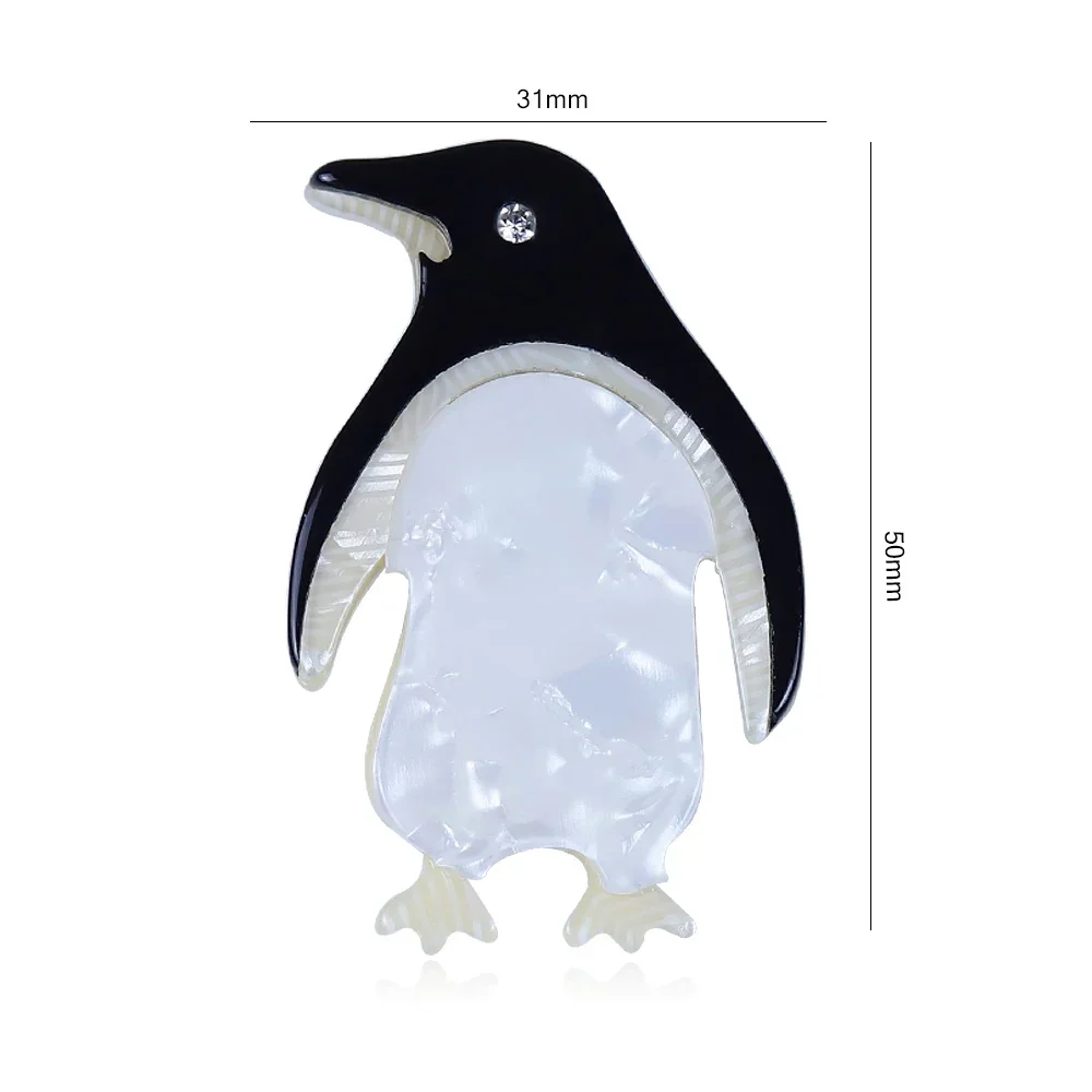 BLUCOMEBlucome Penguin Arcylic Handmade Brooch Safety Kids Pins Cute Kawaii Animal Fashion Small Brooch Jewelry Christmas Gift