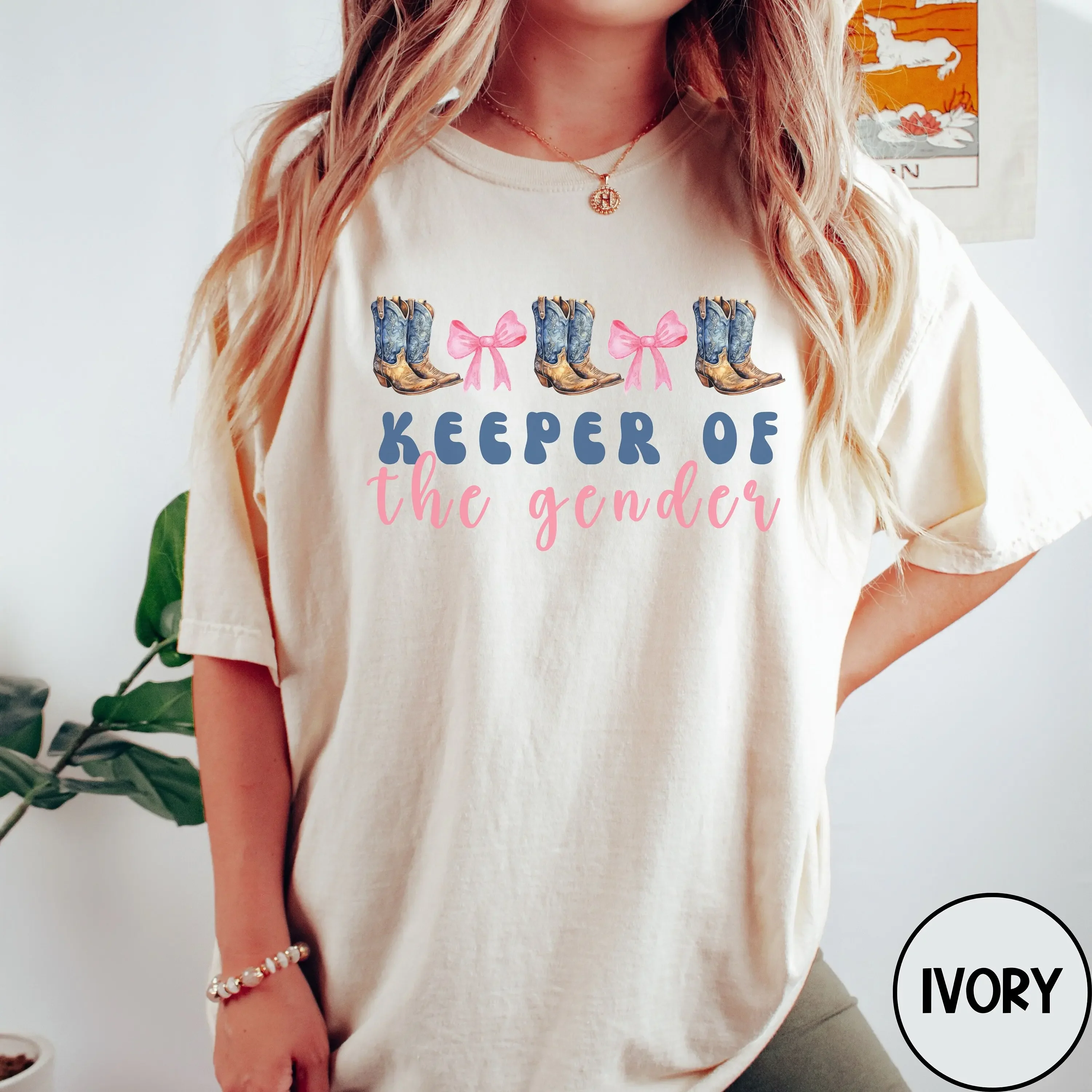 Keeper Of The Gender T Shirt Boots Or Bows Reveal Bow Rodeo Baby Shower Ideas