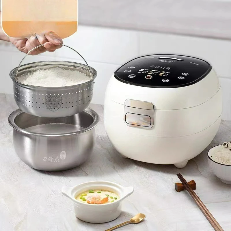 เหมาะสําหรับหม้อหุงข้าวไม่เคลือบผิว 304 ถังด้านในสแตนเลสหม้อหุงข้าวมัลติฟังก์ชั่น 0 เคลือบ 2-4 คนซุปข้าว