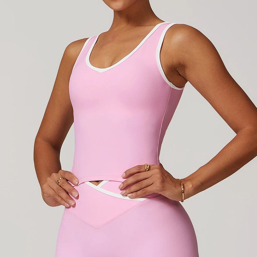 

Sports Underwear for Women High Intensity Color Blocking U-Back Yoga Vest Fitness Training Shockproof Sports Bra Workout Top