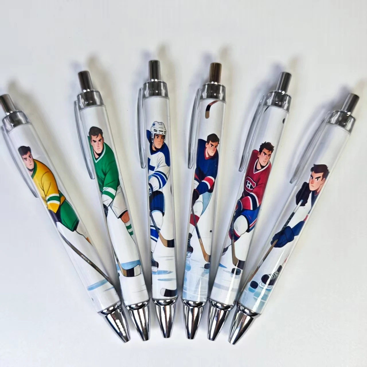 

6pcs/15pcs Ice Hockey Player Theme Press Ballpoint Pen Student Writing Gift Pen for the New School Season