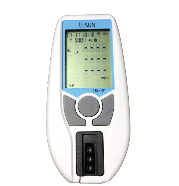 

POCT portable test equipment TC/HDL/LDL/CR/UA/UR test meter with rechargeable battery for clinic use