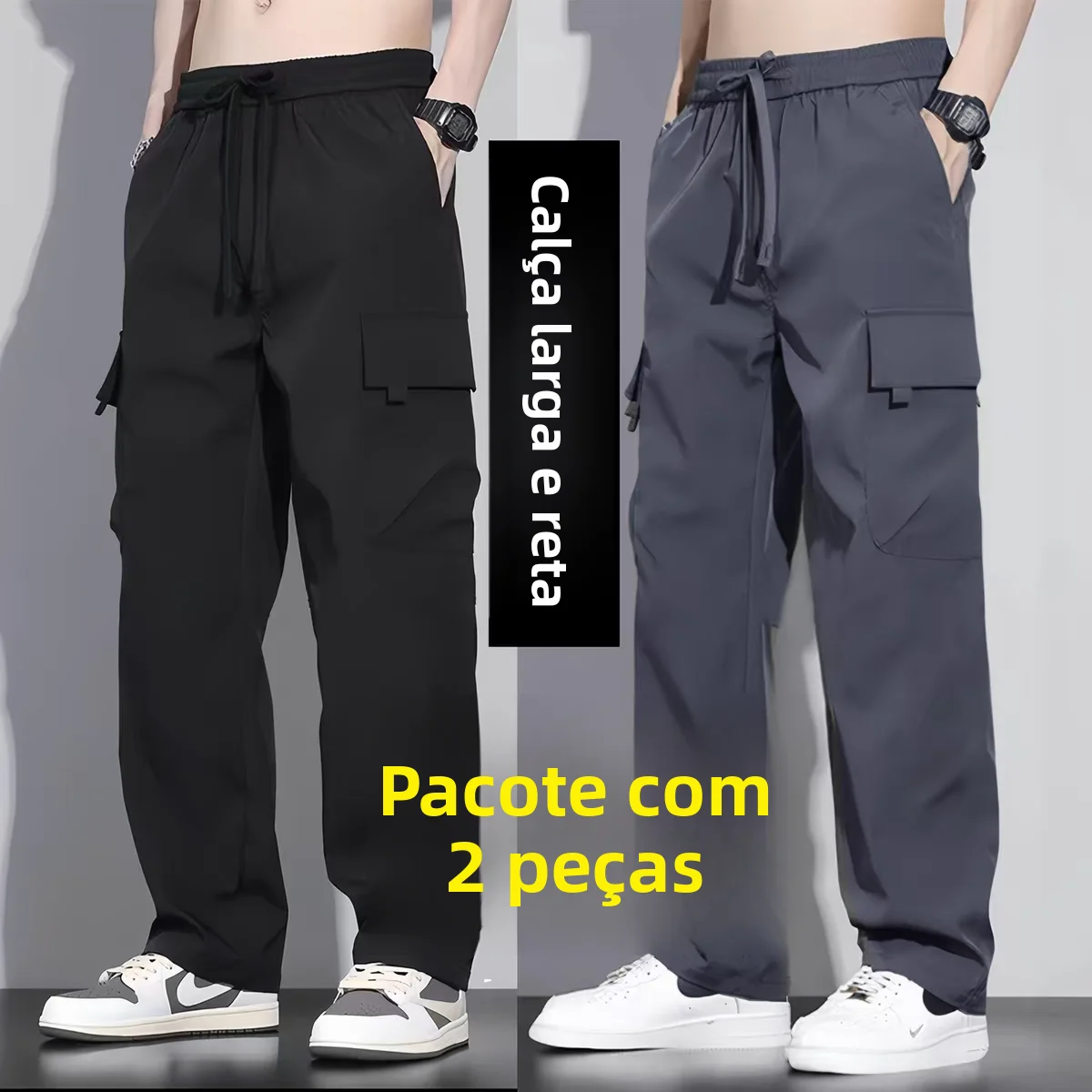 春夏作業服パンツカジュアルストレートレッグパンツ耐摩耗性ルーズフィットカーゴワークパンツ大きいサイズ安全装備