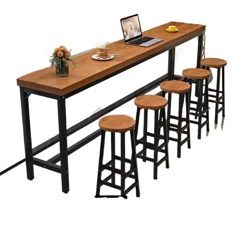 

Solid wood bar table Balcony narrow table Household high table