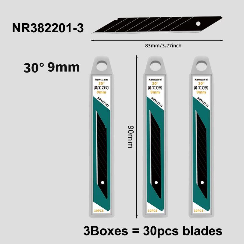 10/30/50PCS Replaceable Knife Blades 9mm 18mm Width SK5 Material For Home School Supplied Art Craft Paper Box Cut Utility Knife