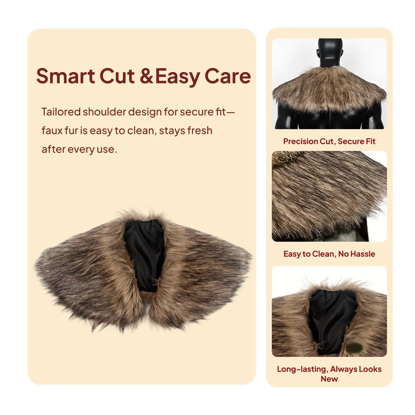 ياقة من الفرو الصناعي للرجال والنساء شال شتوي لفارس العصور الوسطى