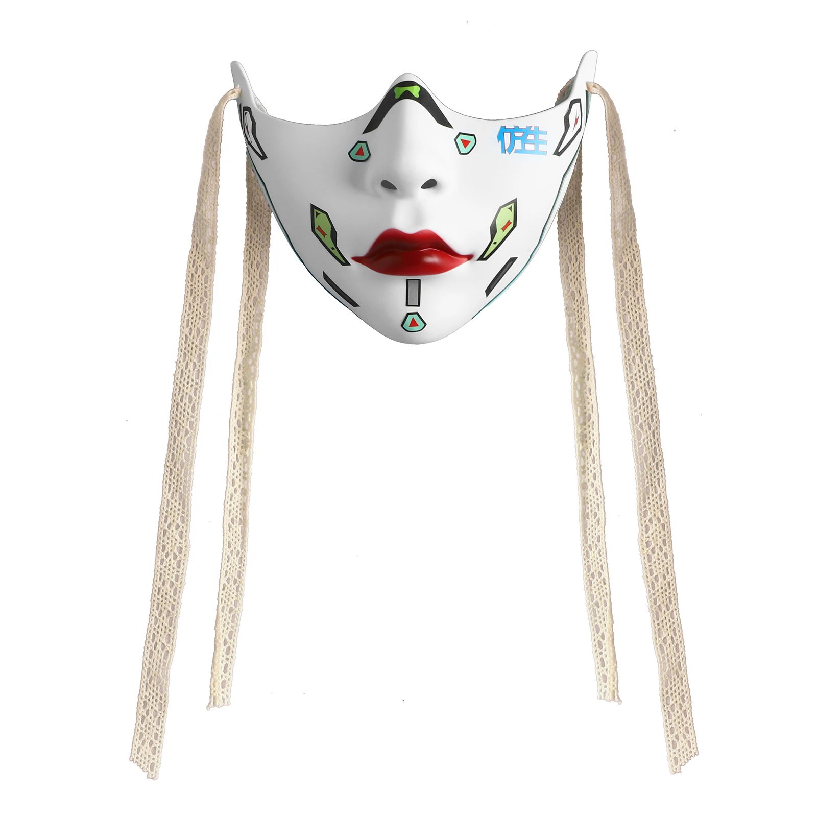 

Fashion Ribbon Half Face Mask Costume Masquerade Mask Mechanical Style Mask for Adult Party Halloween Eyemask Photography Props