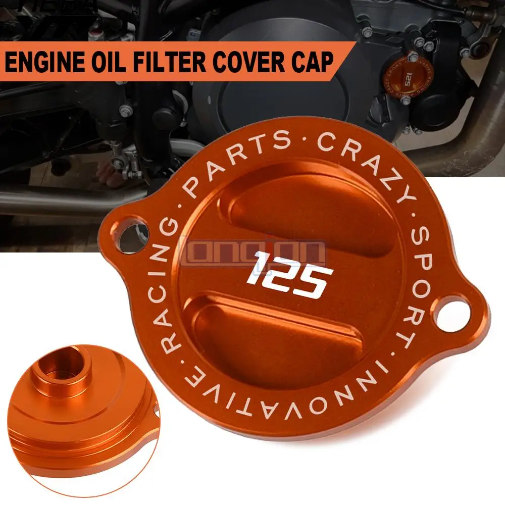 

For DUKE 125 200 390 2013 2014 2015 Engine Oil Filter Cover Cap 125 LOGO Motorcycle Accessories 450XCF 450 XCF 450XC-F 450 XC-F