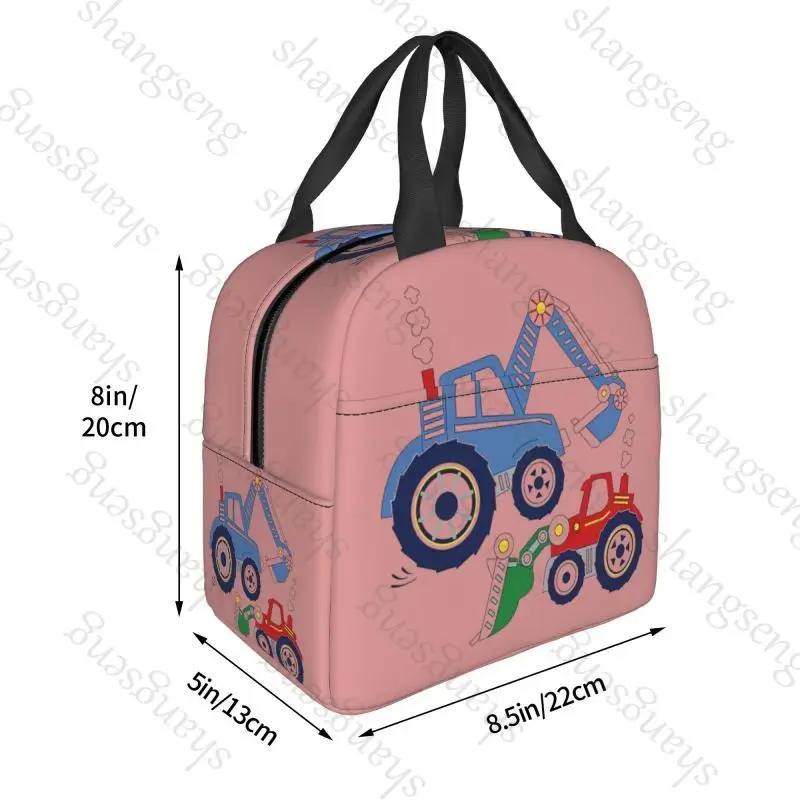 Excavator cartoon Insulated Thermal Bag Lunch bag Foods Drink Storage Leakproof Picnic Camping Bags Box beach