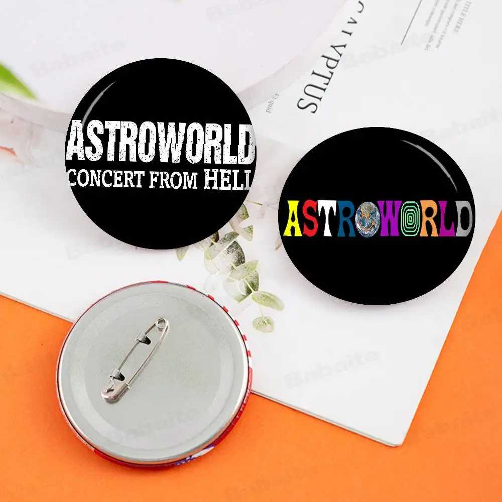 T-Travis S-Scott A-Astroworld تخصيص لينة زر دبوس للنساء مجوهرات إبداعية مضحك شارة الكرتون عاشق قبعة