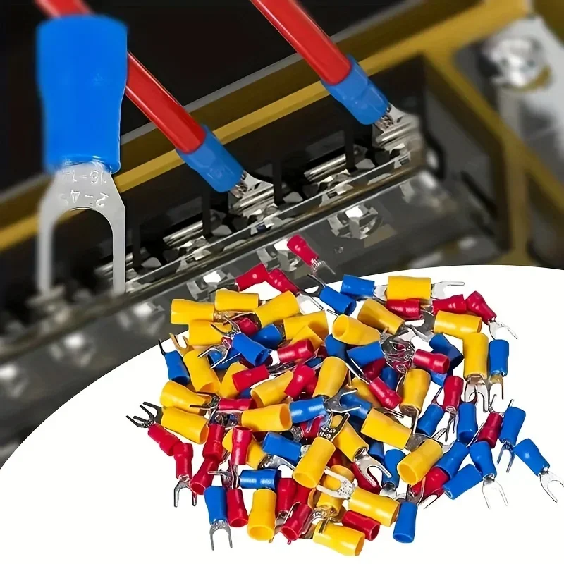 

НОВЫЙ 280 шт., клеммы для холодного обжима, в штучной упаковке, изолированный клеммный блок из ПВХ, лопаточный разъем для пары