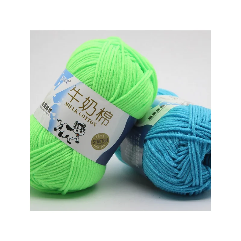 Soft Milk Cotton Crochet Yarn, Hand Knitting Line for Sweater, Scarf, Knitted Thread for Needlework DIY, 50g