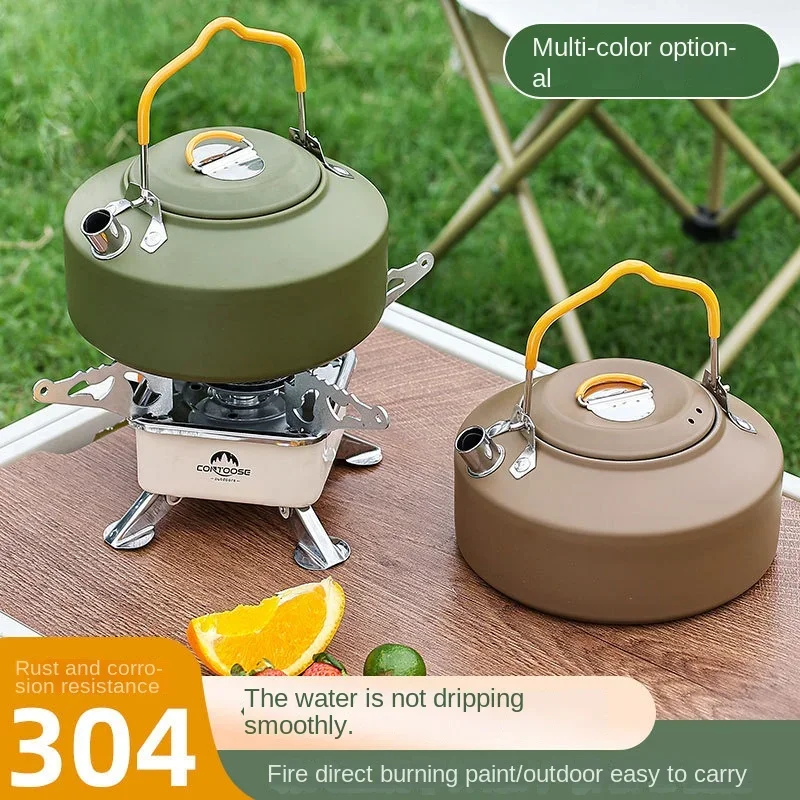 Outdoor kettle camping camping trip field kettle portable tea stainless steel outdoor pot