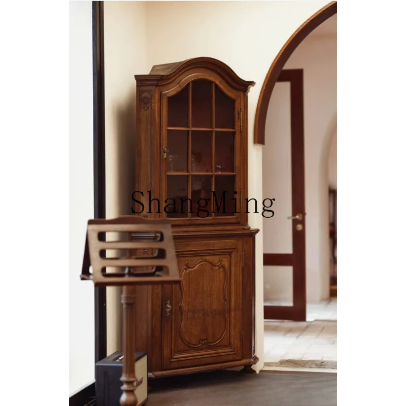 

SM household solid wood wine cabinet entrance partition retro living room dining room corner cabinet locker