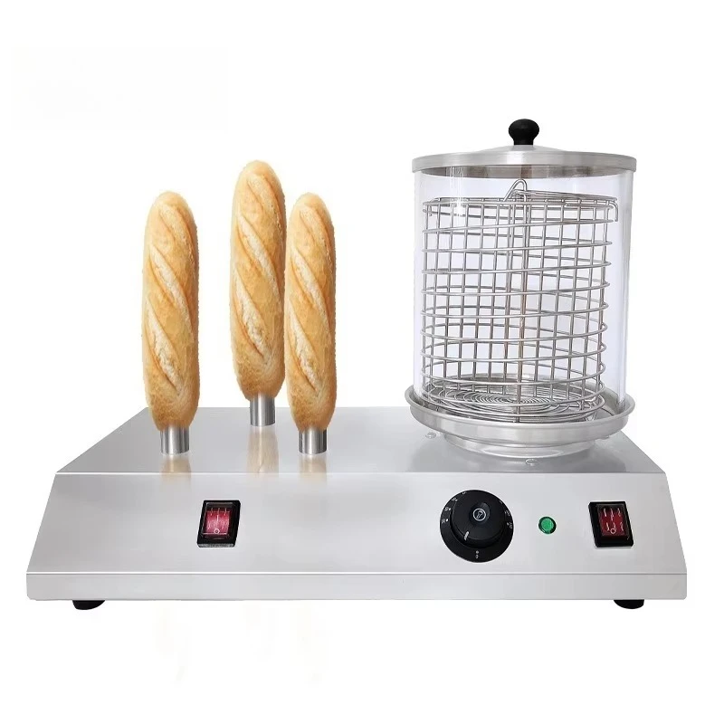 Stainless Steel Hot Dog Roller Grill Machine with Bun Warmer, Commercial Electric Sausage Cooker for Catering Use
