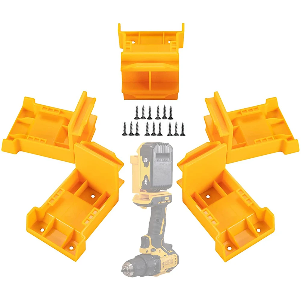 

5PCS Battery Wall Mount Bracket 2-in-1 Tool Mounting Base Storage Mounting Bracket for Dewalt/Milwaukee 18V Batteries and Tools