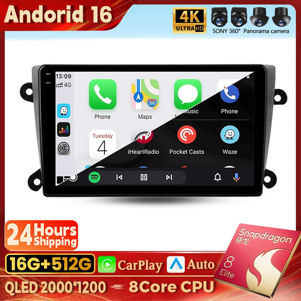 Android 16 Carplay Auto For Buick Regal 4 1997 1998 - 2008 Car Radio GPS Navigation Video DSP Head Unit 2K Screen Stereo Player