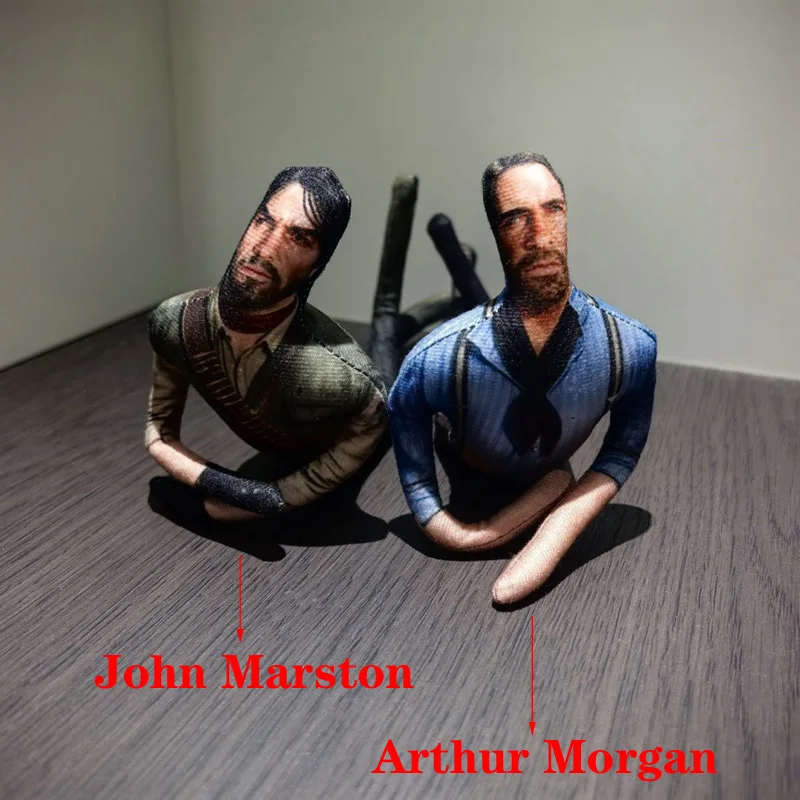 26cm Flexible Body Wire Anime Game RDR2 Arthur Morgan / John Marston Cartoon Figure Plush Toy Red Dead Redemption 2 Plushie Doll