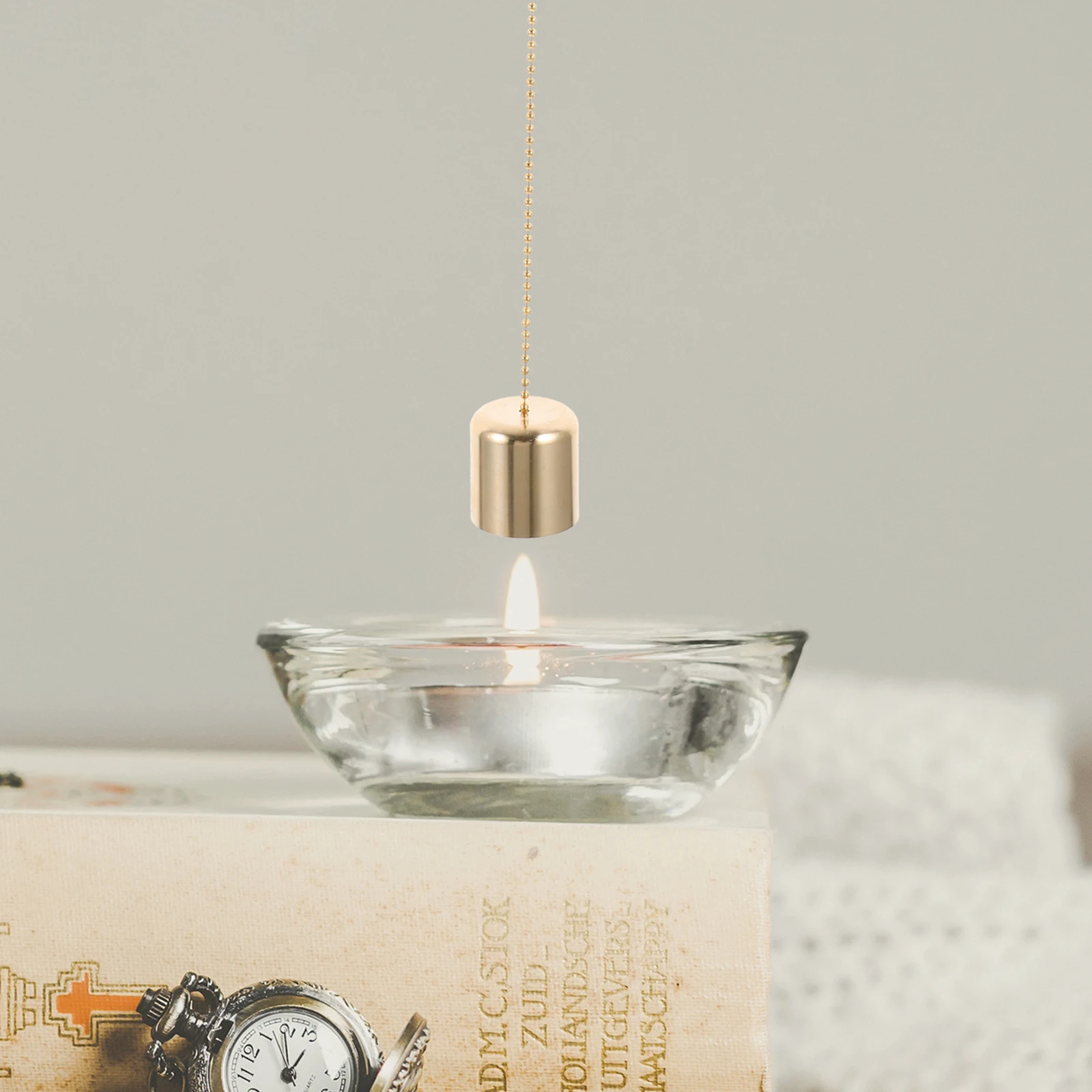 Juego de extintor de Metal, cubierta de mecha de latón para velas de aromaterapia, herramienta pequeña y grande para decoración del hogar, 2 uds.