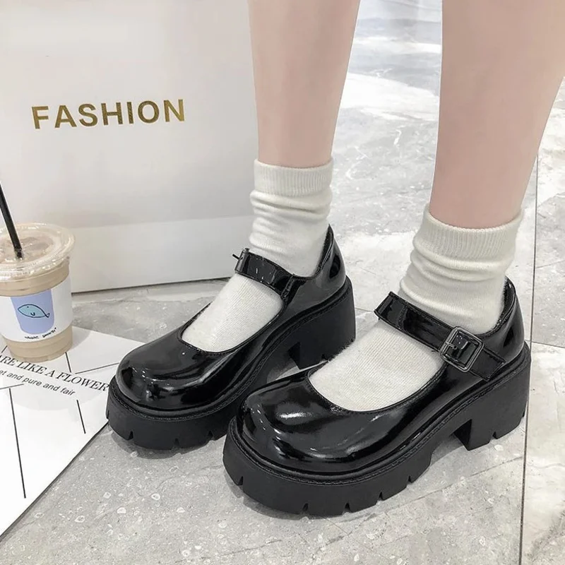 Lolita Schoenen Op Hakken Plateauzolen Damesschoenen Japanse Stijl Mary Janes Vintage Meisjes Hoge Hak Studentenschoenen 42