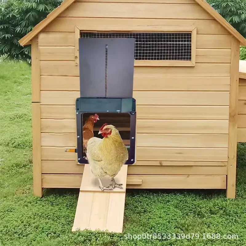 Wooden Automatic Chicken Coop Door Outdoor Poultry House Cage Nest Box for Hens Quails Weatherproof Security Shelter
