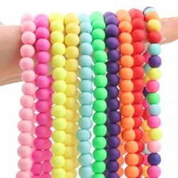 8mm Round Polymer Clay Beads Matte Loose Spacer Beads for Women Jewelry Making DIY Needlework Boho Summer Bracelets Necklace